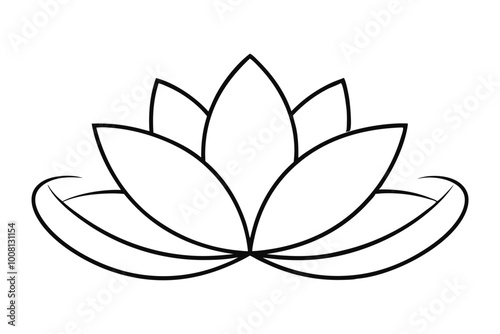 Elegant Lotus Line Art Vector