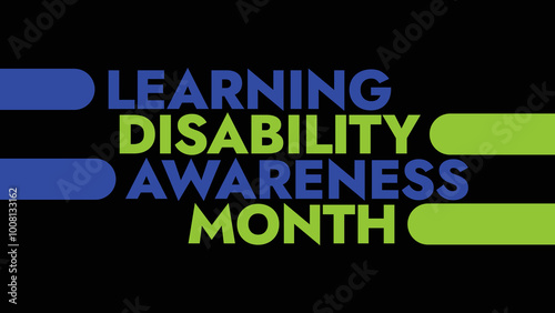 Wallpaper Mural Learning Disability Awareness Month colorful text typography on white or black background banner illustration great for wishing and celebrating Happy Learning Disability Awareness Month in October Torontodigital.ca