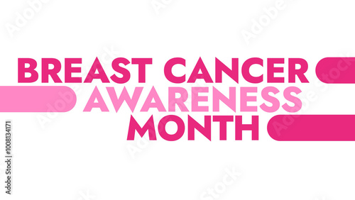 Breast Cancer Awareness Month colorful text typography on white or black background banner illustration great for wishing and celebrating Happy Breast Cancer Awareness Month in October
