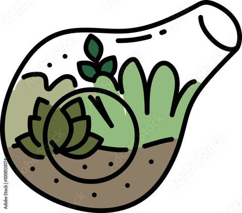 Terrarium line icon