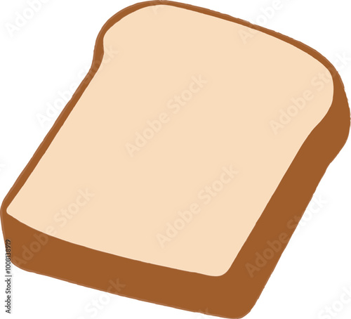 Simple Illustration of a Slice of Brown Toasted Bread