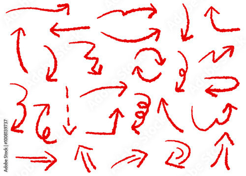 手書きの矢印セット、バリエーションセット	