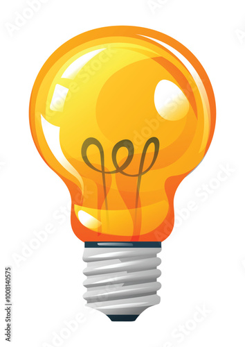 Lightbulb vector cartoon illustration. Representing ideas, innovation, and creativity