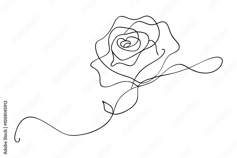 Elegant Rose Line Art Vector Elegant Rose Line Art Vector