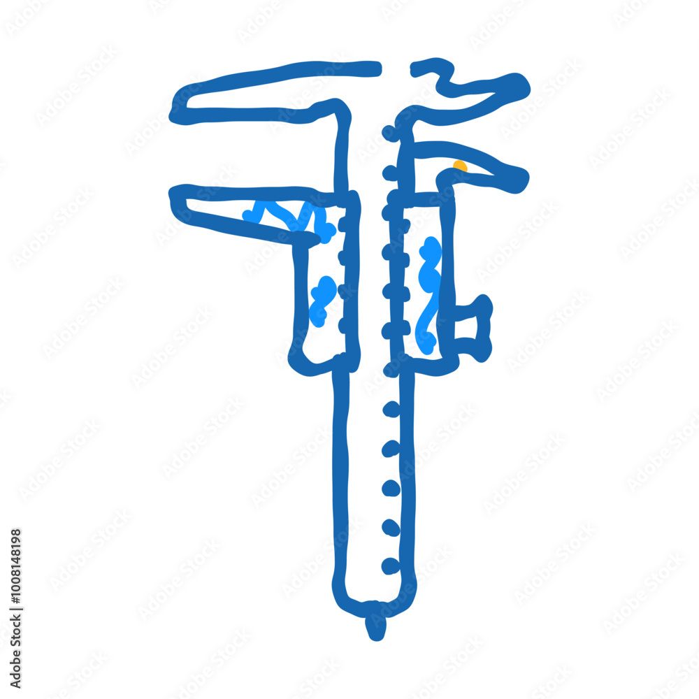 caliper tool work doodle icon sketch vector. caliper tool work sign. isolated symbol illustration
