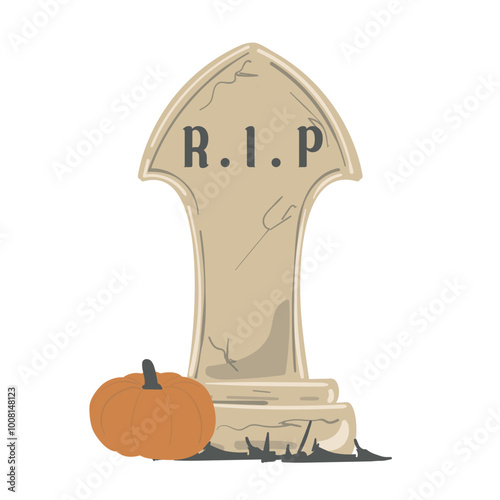 Halloween Cute Grave Stone Illustration