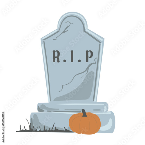 Halloween Cute Grave Stone Illustration