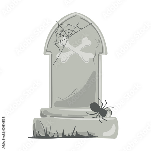Halloween Cute Grave Stone Illustration