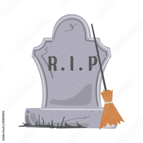 Halloween Cute Grave Stone Illustration