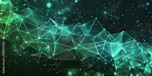 Green Geometric Network Abstract Background