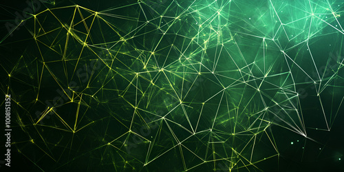 Green Geometric Network Abstract Background