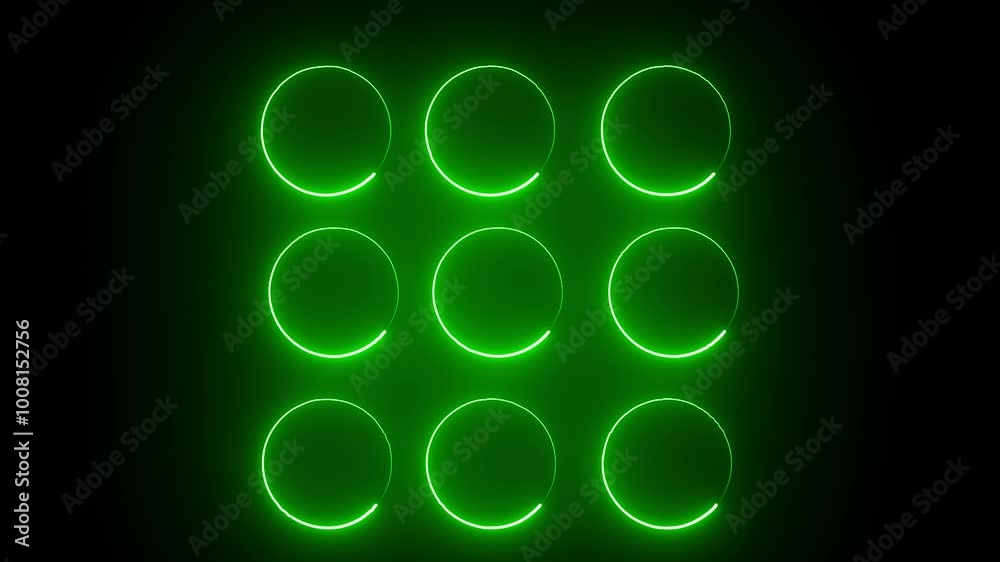 Futuristic Neon Circle Frames: Vibrant, Glowing Borders for High-Energy Visuals