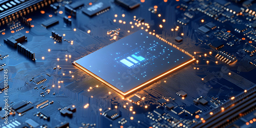 High-Tech Blue Circuit Board