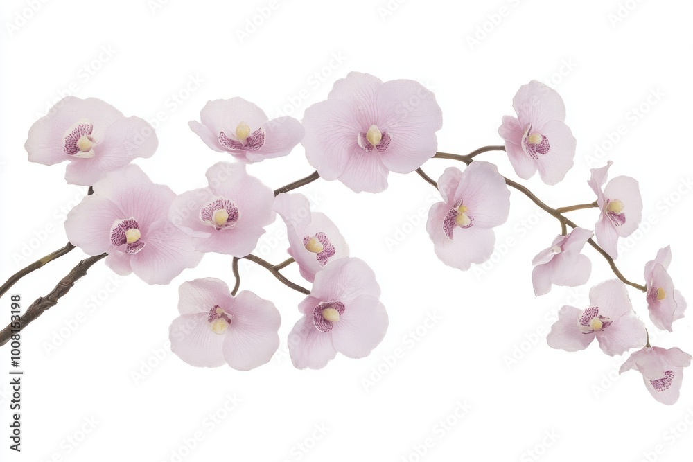 Delicate pink orchids on white background Delicate pink orchids on white background