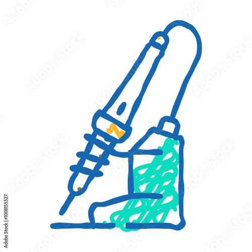 soldering iron tool work doodle icon sketch vector. soldering iron tool work sign. isolated symbol illustration