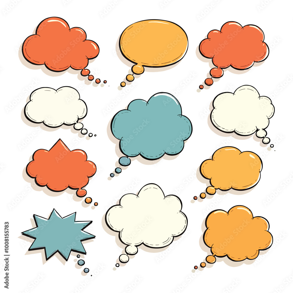 Set of retro comic speech bubbles templates Set of retro comic speech bubbles templates