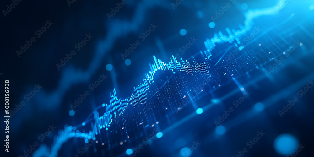 Obraz premium Dynamic Blue Digital Waves Background