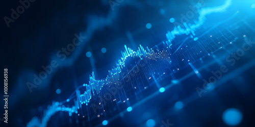 Dynamic Blue Digital Waves Background