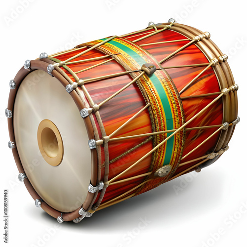 indian dhol on transparent background photo