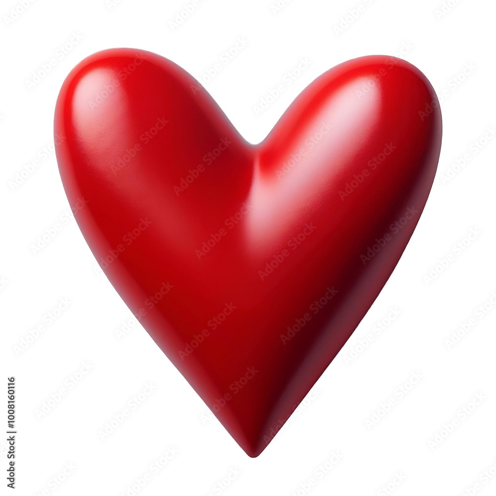 Valentine's day red heart isolated on white background