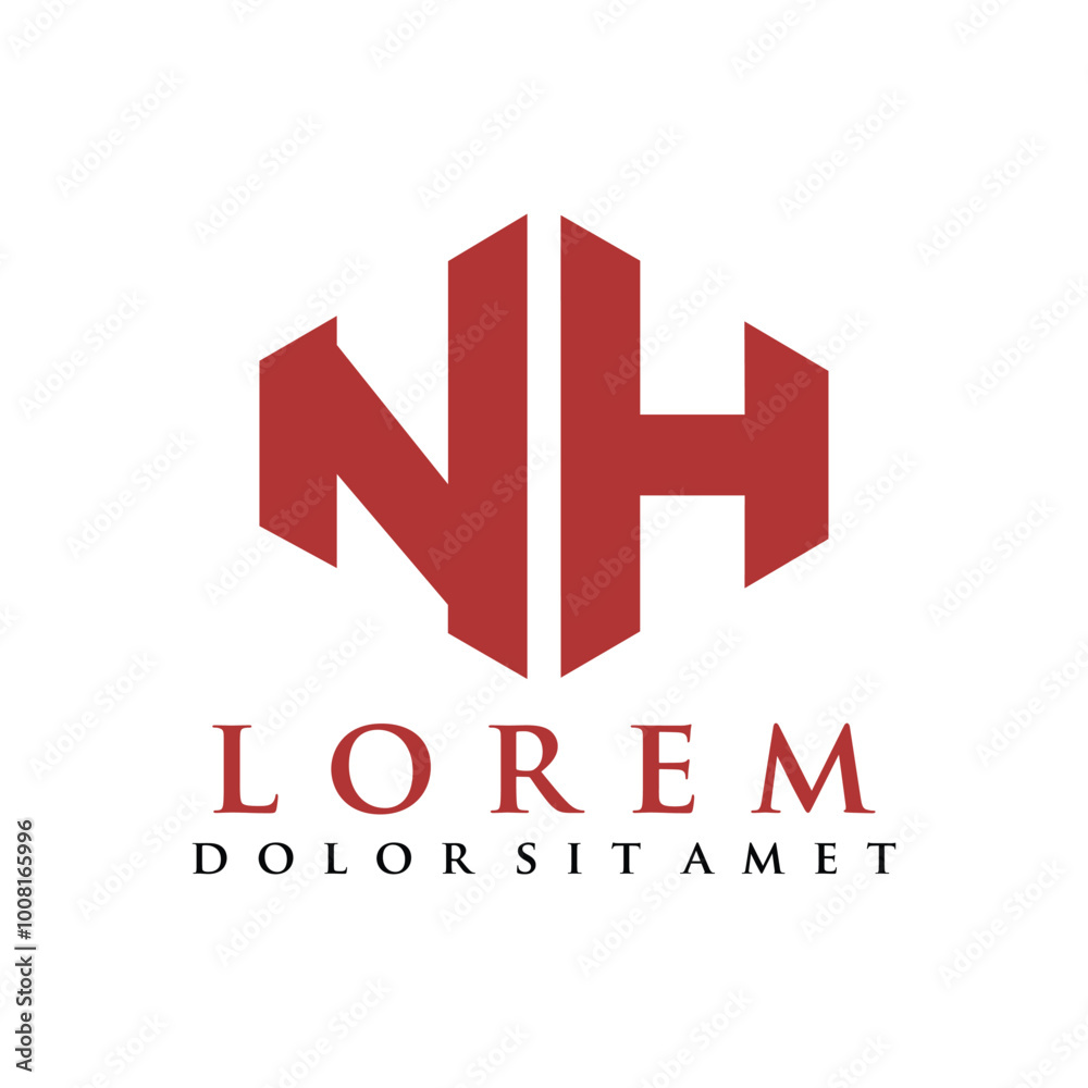 Initial letter NH minimalist line art hexagon shape logotype. NH real estate hexagon logo monogram designs modern templates. Vector illustration Initial letter NH minimalist line art hexagon shape logotype. NH real estate hexagon logo monogram designs modern templates. Vector illustration