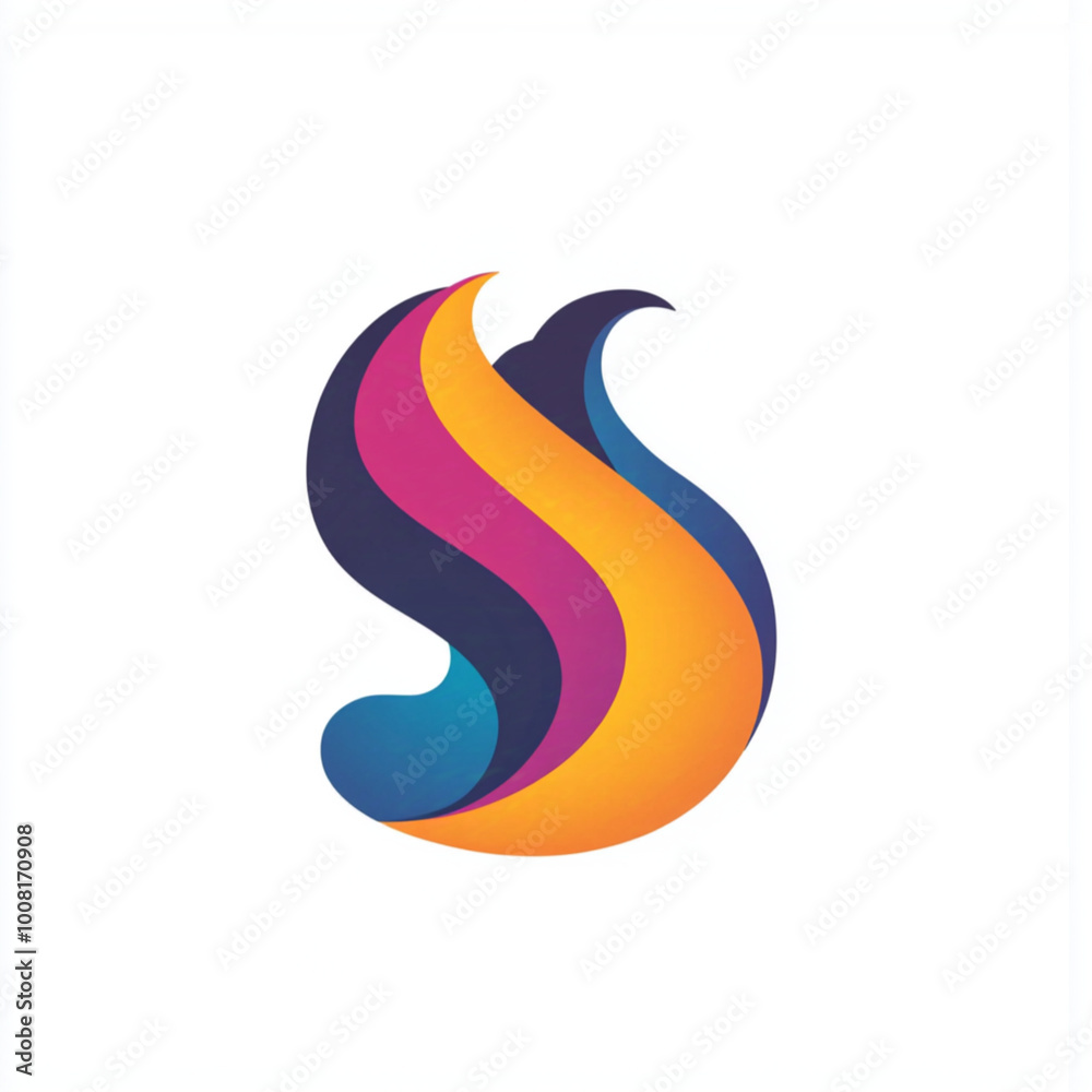 flat design modern abstract logo on white background flat design modern abstract logo on white background