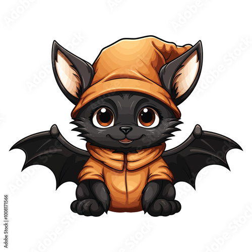 Bat Christmas Hat Illustration