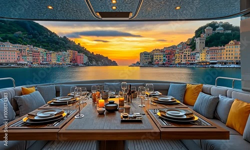 Luxury Yacht Dining Experience with Sunset View