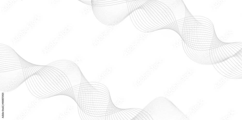 Fototapeta premium Abstract wave blend lines on transparent background. Design for banner, wallpaper, background and many more. Undulate Grey Wave Swirl, frequency sound wave, twisted curve lines with blend effect. 