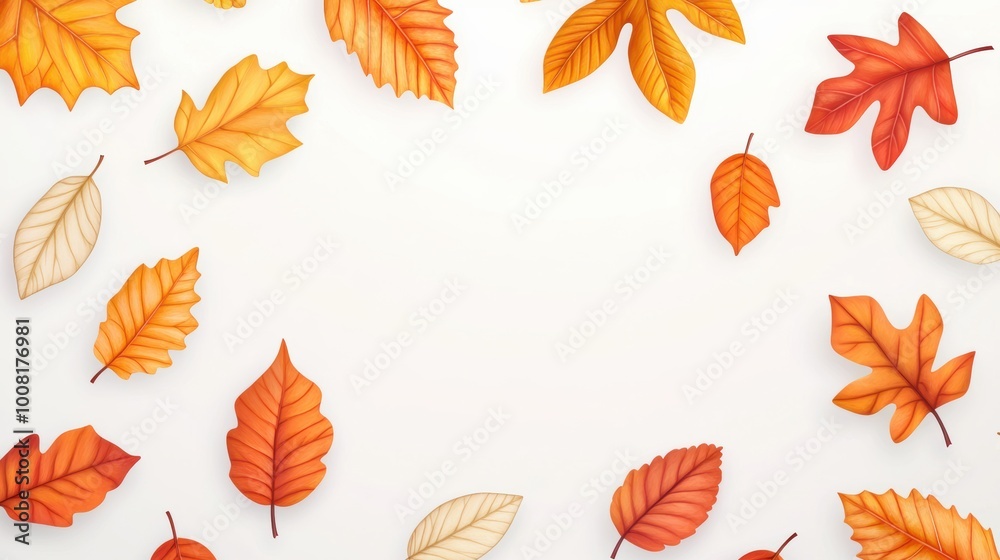 Autumn leaves scattered on a light background Bright orange, yellow, and brown autumn leaves scattered on a light background, showcasing a seasonal fall aesthetic Autumn leaves scattered on a light background Bright orange, yellow, and brown autumn leaves scattered on a light background, showcasing a seasonal fall aesthetic