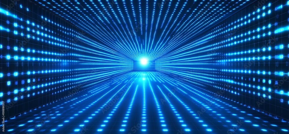 Abstract Background with Blue Digital Binary Code and Light
Abstract Background with Blue Digital Binary Code and Light