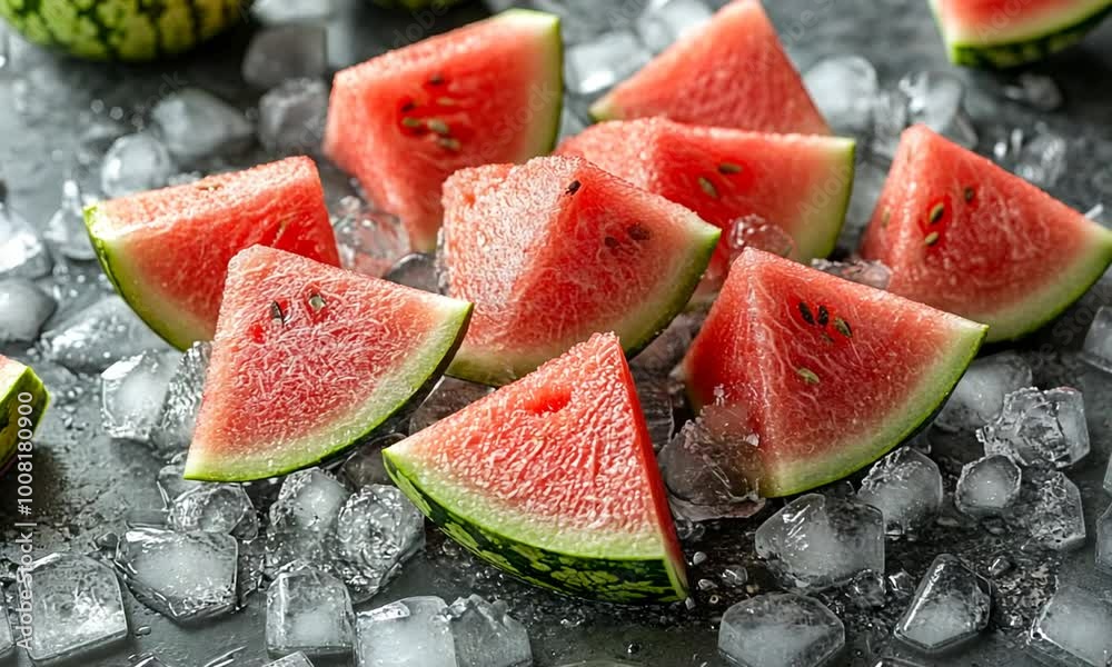 Watermelon Slices On Ice Watermelon Slices On Ice