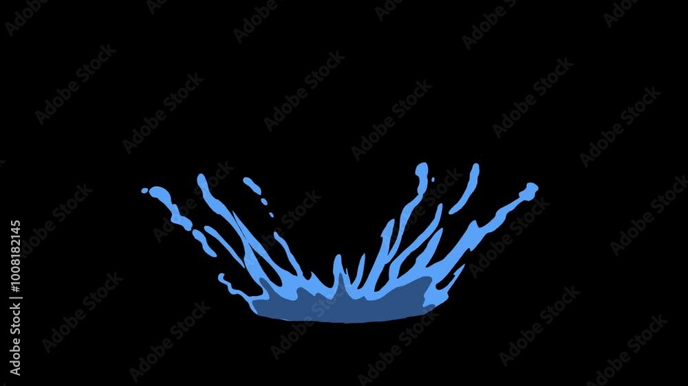 Liquid Splashes Element animation showing blue liquid element splashes that create particles Liquid Splashes Element animation showing blue liquid element splashes that create particles