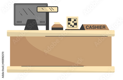 Vector Illustration of Cashier Booth