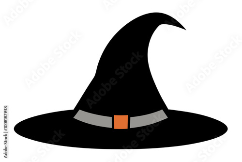 Witch hat | vector silhouette illustration on white background