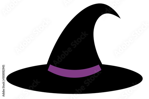 Witch hat | vector silhouette illustration on white background
