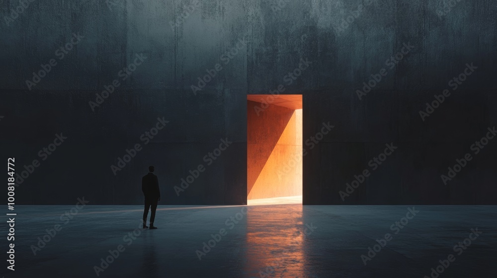 Obraz premium Cinematic minimalist representation of inner conflict and mental struggle in abstract art