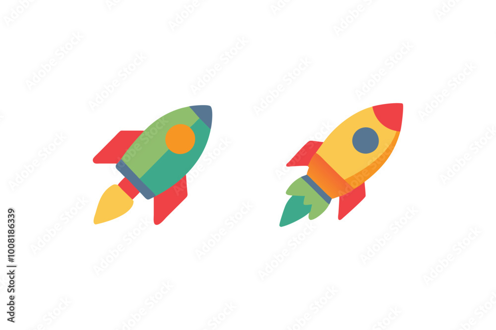 Colorful Rocket Icon Pack Colorful Rocket Icon Pack