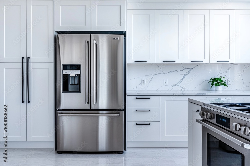 Fototapeta premium Modern Kitchen with Stainless Steel Appliances