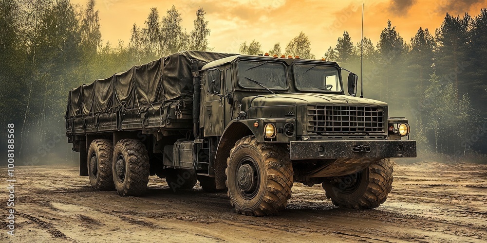 Obraz premium army military transport vehicle 