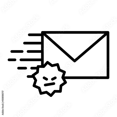Virus infected email icon.