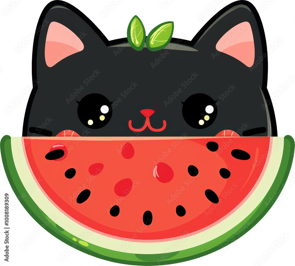 Cute cat in watermelon