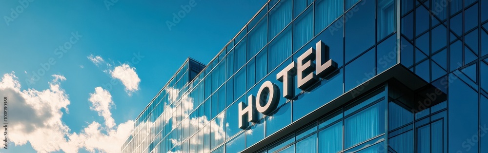Modern Hotel Building with Large Modern Hotel Building with Large