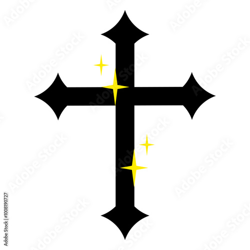 Cross of Jesus Christ, digital art illustration.