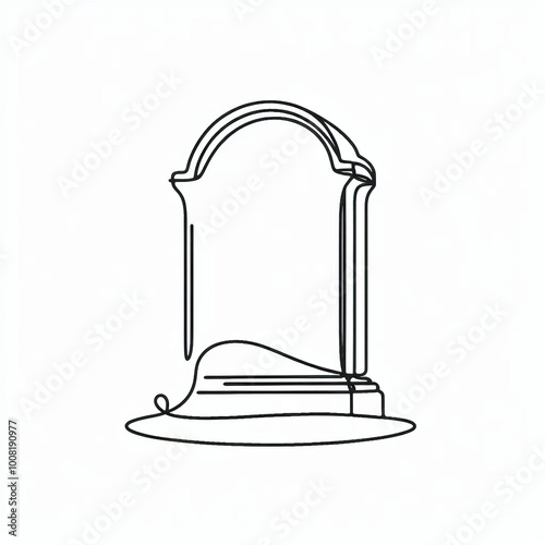 gravestone silhouette thin lines