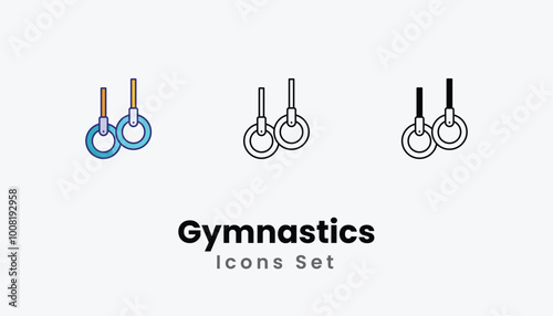 Gymnastics icons vector set stock illustration