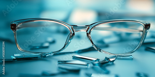 Shattered Glasses on Office Desk