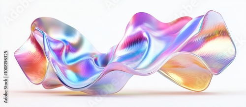 Abstract Iridescent Flowing Shape