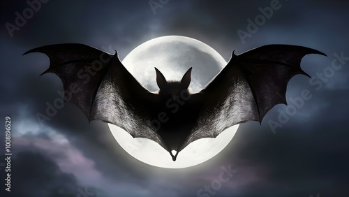 Halloween bat and moon 