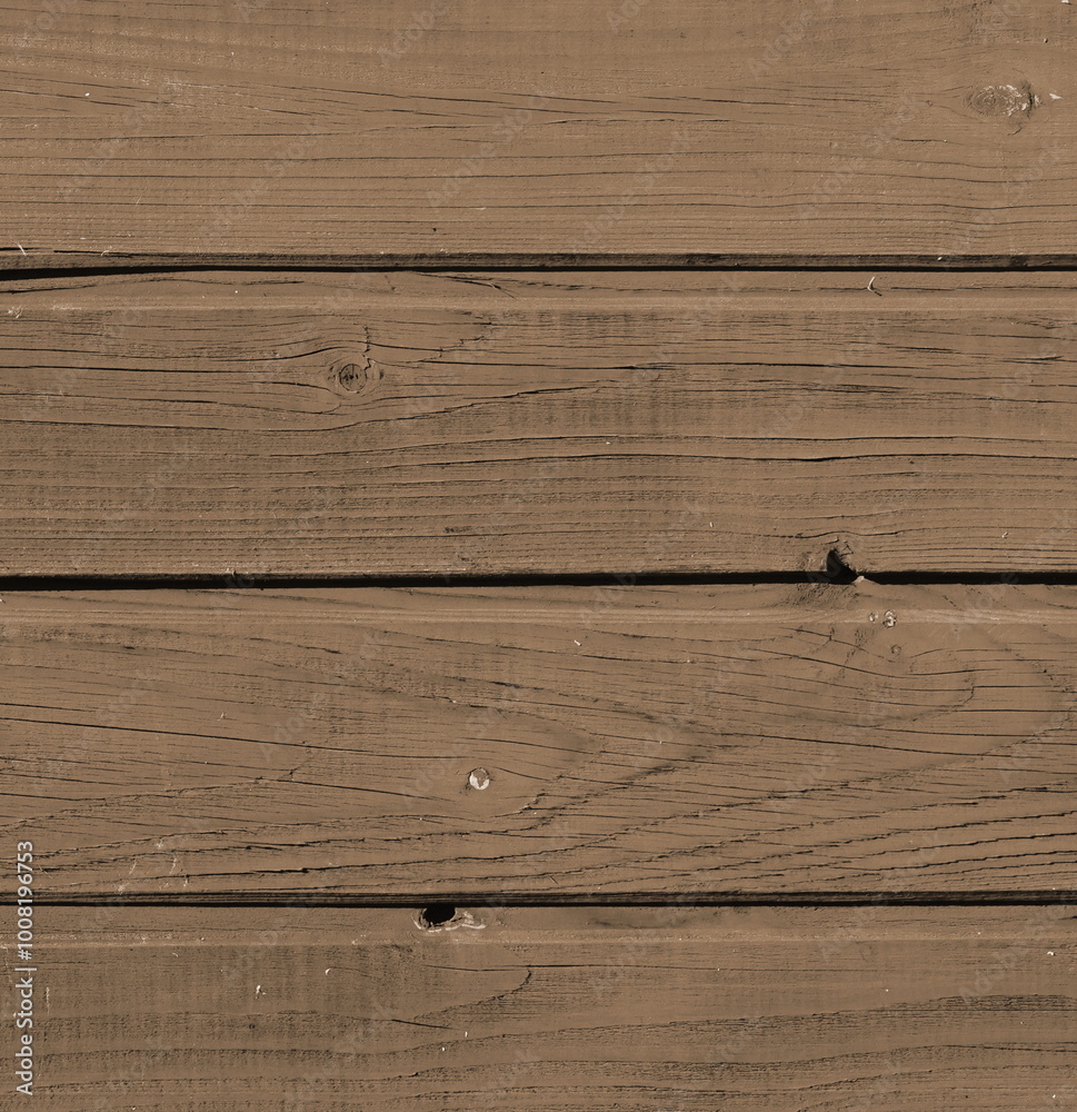 Naklejka premium Wooden Plank Surface Closeup Earthy Brown Texture Rustic